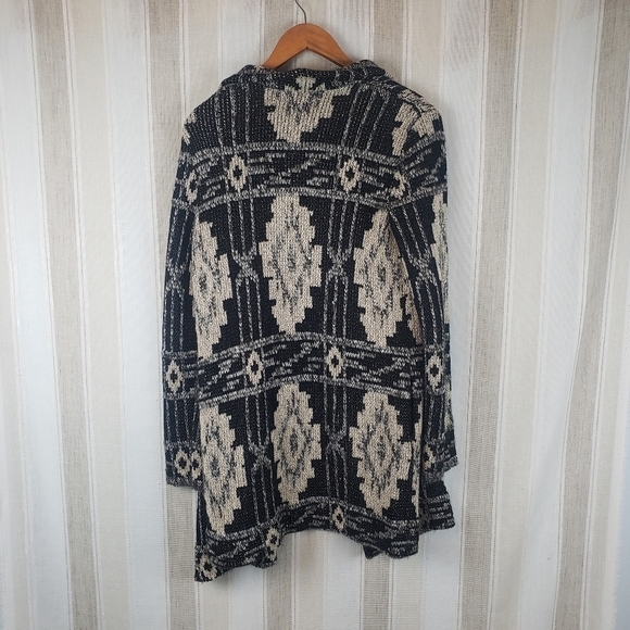 Lucky Brand‎ Aztec Blanket Cardigan Sweater Black Size Small - Picture 9 of 9